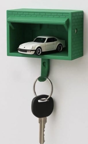 Green garage key holder