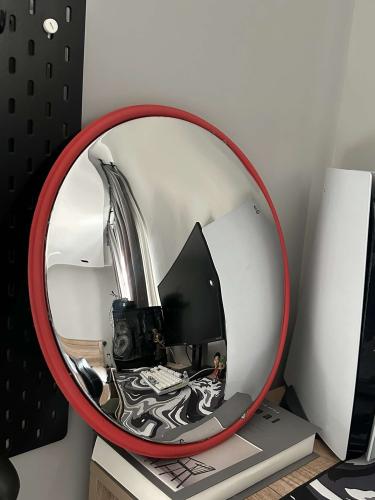 Red Traffic mirror