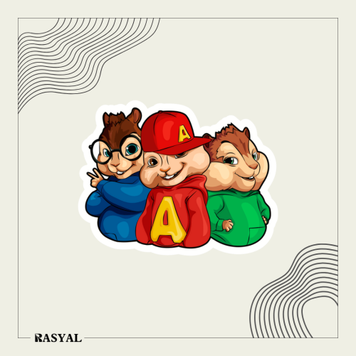 ستيكر شخصية كرتونية ( الفين والسناجب )