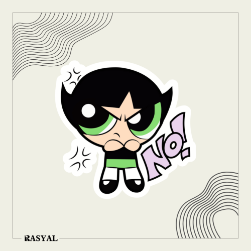 ستيكر شخصية كرتونية ( فتيات القوة )