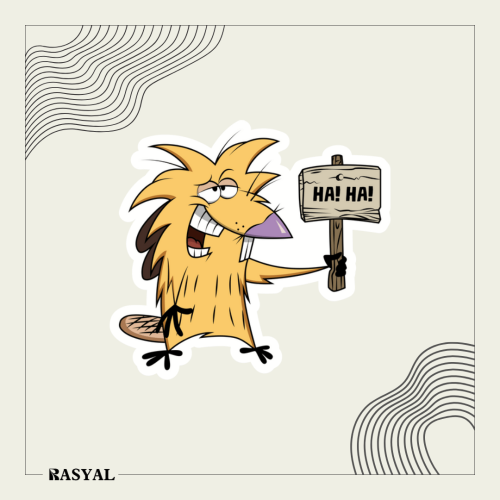 ستيكر شخصية كرتونية ( القنادس الغاضبة )