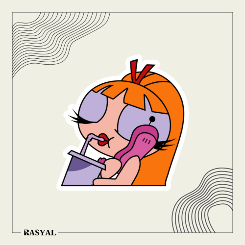 ستيكر شخصية كرتونية ( فتيات القوة )