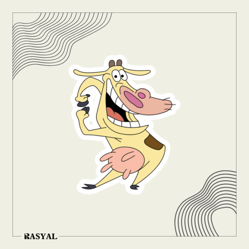 ستيكر شخصية كرتونية ( البقر والدجاج )