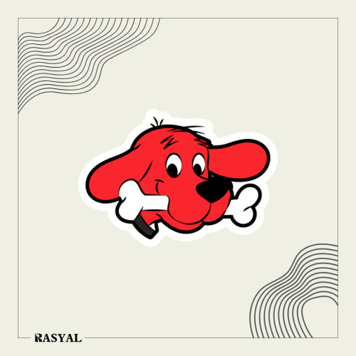 ستيكر شخصية كرتونية ( كليفورد الكلب الاحمر )