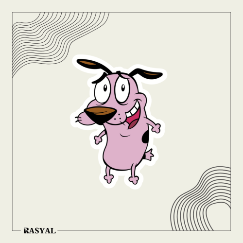 ستيكر شخصية كرتونية ( كوردج الجبان )