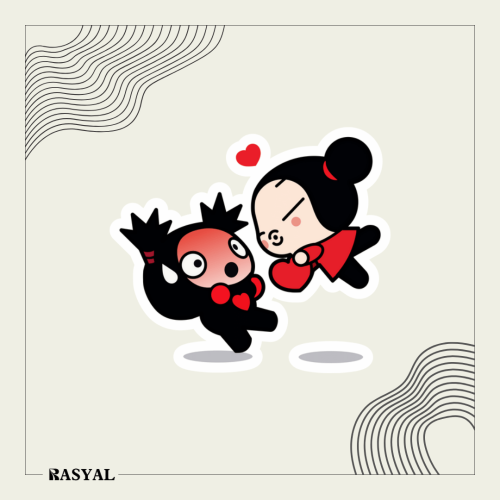 ستيكر شخصية كرتونية ( بوكا و قاري )