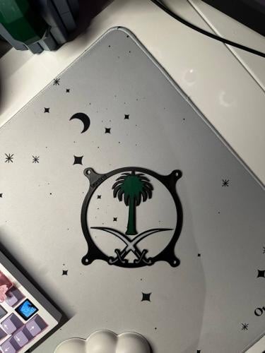 غطاء مروحة للPC بتصميم شعار سيفين ونخلة, بمقاس 120...