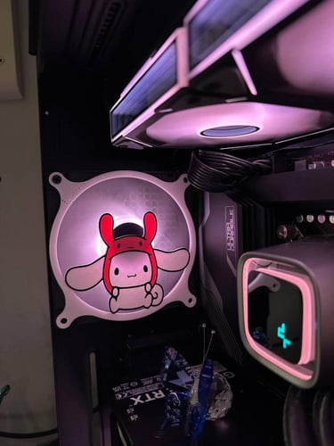 غطاء مروحة للPC بتصميم سينامورول يقبعة, بمقاس 120m...