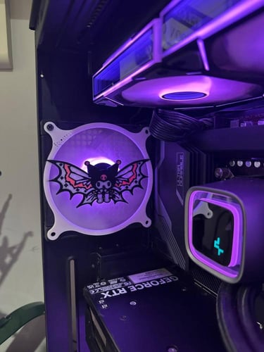 غطاء مروحة للPC بتصميم كرومي بجناح, بمقاس 120mm