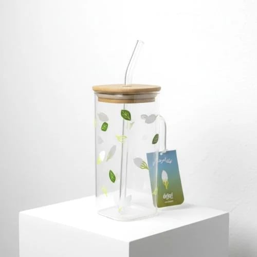 كوب الفل الزجاجي (Availaple with a clear lid)