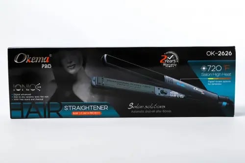 مكواة وسيراميك تمليس الشعر بالأيونات موديل OK-2626 من اوكيما