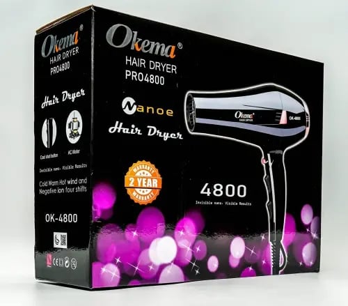مجفف ومصفف الشعر الهوائي الاحترافي "برو" موديل OK-4800 من اوكيما