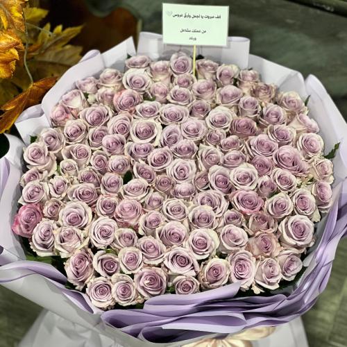 بوكيه ورد عملاق 100 وردة موف