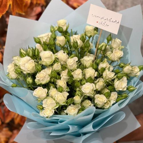 باقة مولود جديد ميني روز أبيض