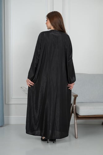 عباية وجدان كلاسيكية سوداء مرشوشة باللمعة