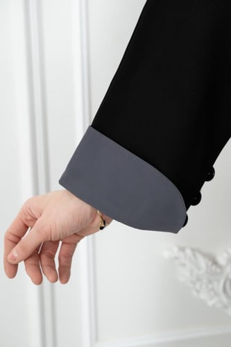 عباية شهد تحديدرمادي لمار كتان واقف