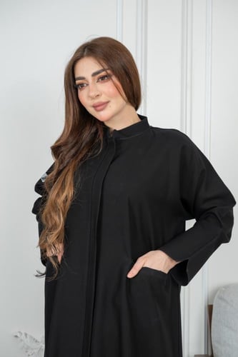 عباية نسمات سحاب مخفي _جيب كتان واقف