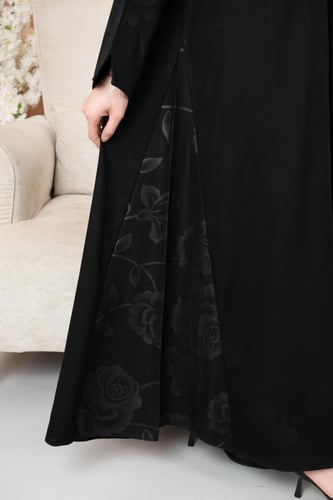 عباية فلاور نصف كلوش لمار واقف بكم مثلث مع زاوية ج...