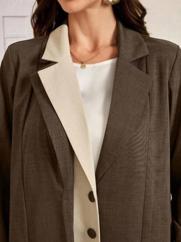 عباية طويلة أنيقة للنساء بياقة عالية