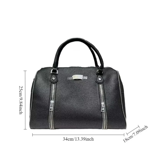 حقيبة يد نسائية فاخرة وخفيفة الوزن ومطرزة بسحاب