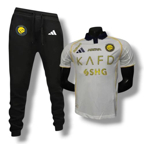 طقم نادي النصر تيشرت ابيض بنطلون اسود