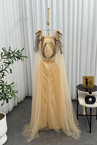 فستان سهرة فخم للحوامل خامة كريب استرتش