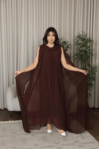 فستان حوامل شيفون ناعم ليموني