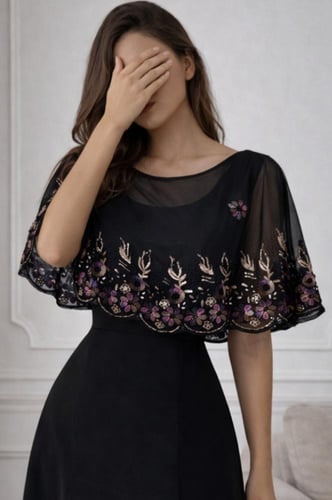 فساتين العيد 2026 - فستان لون أسود خامة باربي شك س...