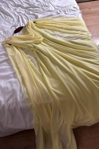 فستان حوامل شيفون ناعم ليموني