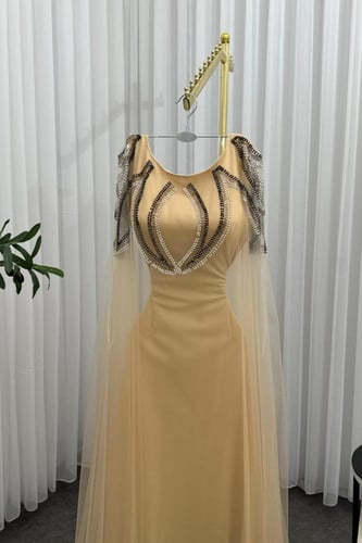 فستان سهرة فخم للحوامل خامة كريب استرتش