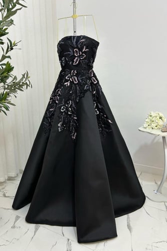 فستان اسود مطرز اوف شولدر - فساتين سهره