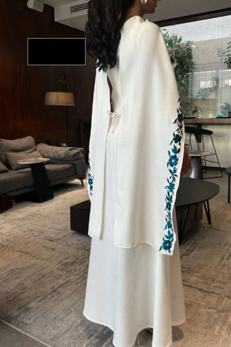 فستان العيد أبيض أنيق - فساتين كشخة العيد