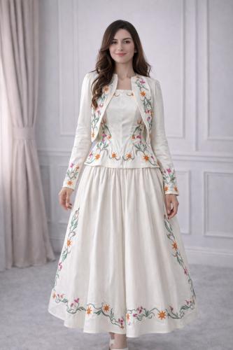 فستان عيد شانطون بتطريز كمبيوتر فاخر