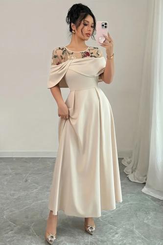 فستان فخم للعيد 2026 - فستان أوف وايت باربي مطرز و...