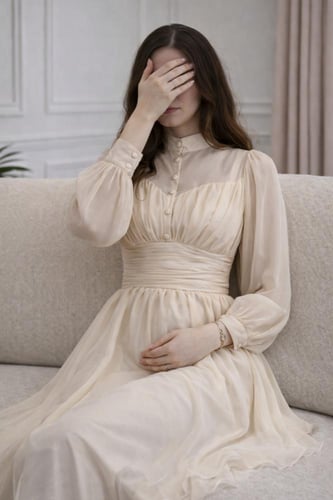 فستان حوامل أسود جورجيت مطرز يدوي