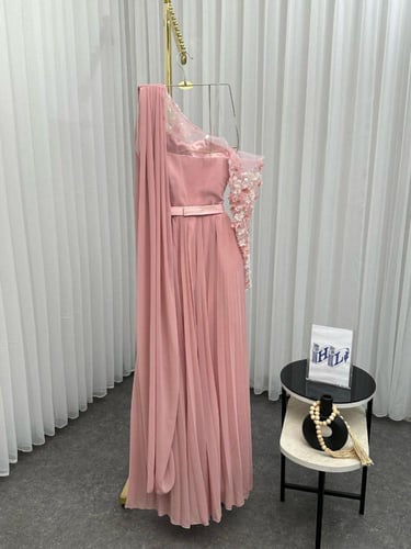 فستان سهرة للحوامل أنيق بكتف واحد - فساتين حوامل 2...