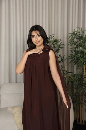 فستان حوامل شيفون ناعم ليموني