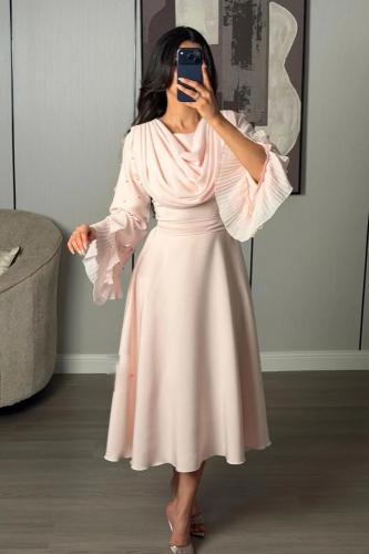 فستان ناعم وردي للعيد - فساتين العيد