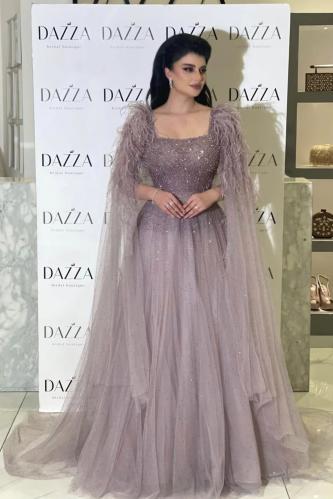 فستان سهره موف أكام طويلة - فساتين سهره فخمة