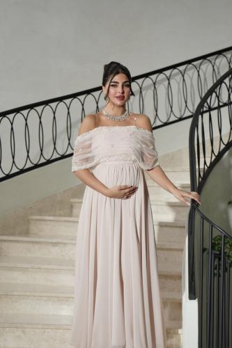 فستان سهره للحوامل خامة شيفون ناعمة - فساتين حوامل