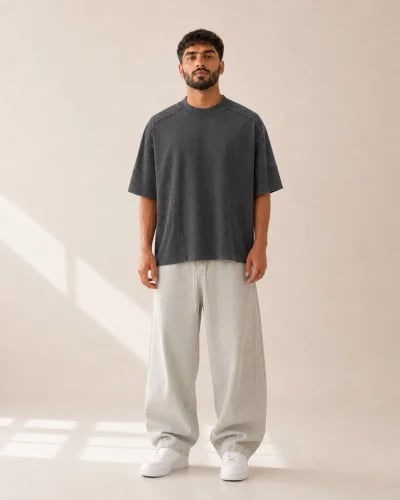 Oversized washed T-shirt RVT061