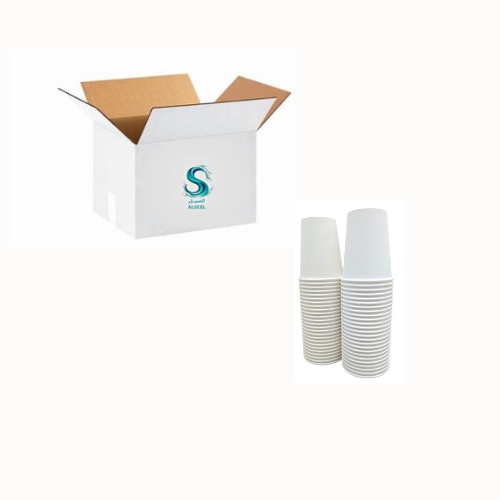 ريما كاسات ورقية 8 اونص دبل ابيض كرتون 25