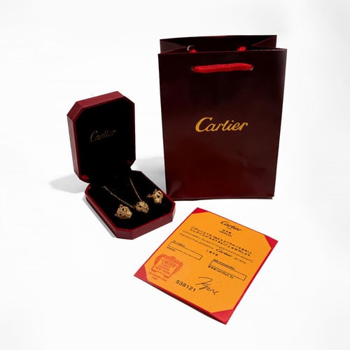 طقم كارتيه مطلي ذهب