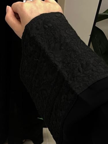 عباية نون تطريز اسود