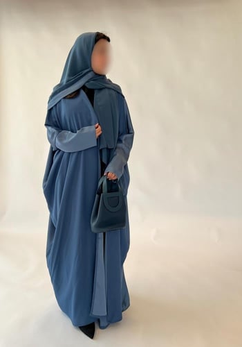 Blue Half Bisht Abaya