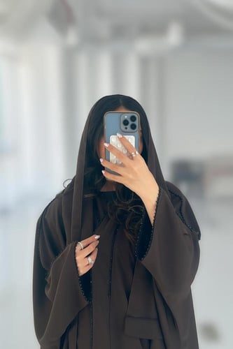 Deep Brown Half Bisht Abaya