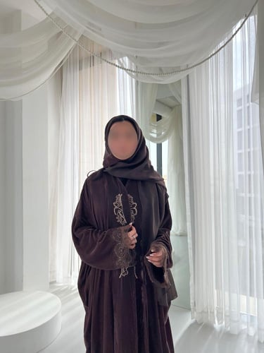 Brown Velvet Abaya