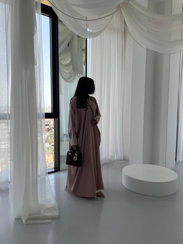 Baby Pink Half Bisht Abaya