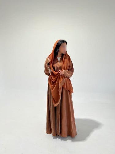 Washed Silk Brown Abaya