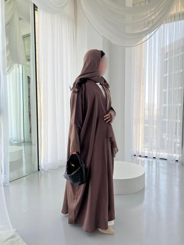 Taupe Brown Half Bisht Abaya